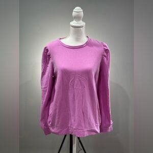 SALE! Pink Amazon Brand Puff Sleeve Sweatshirt Size L EUC